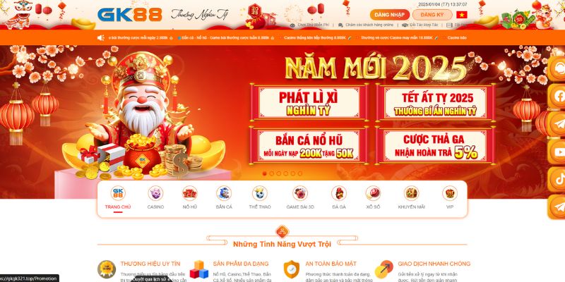 khuyến mãi game đổi thưởng gk88